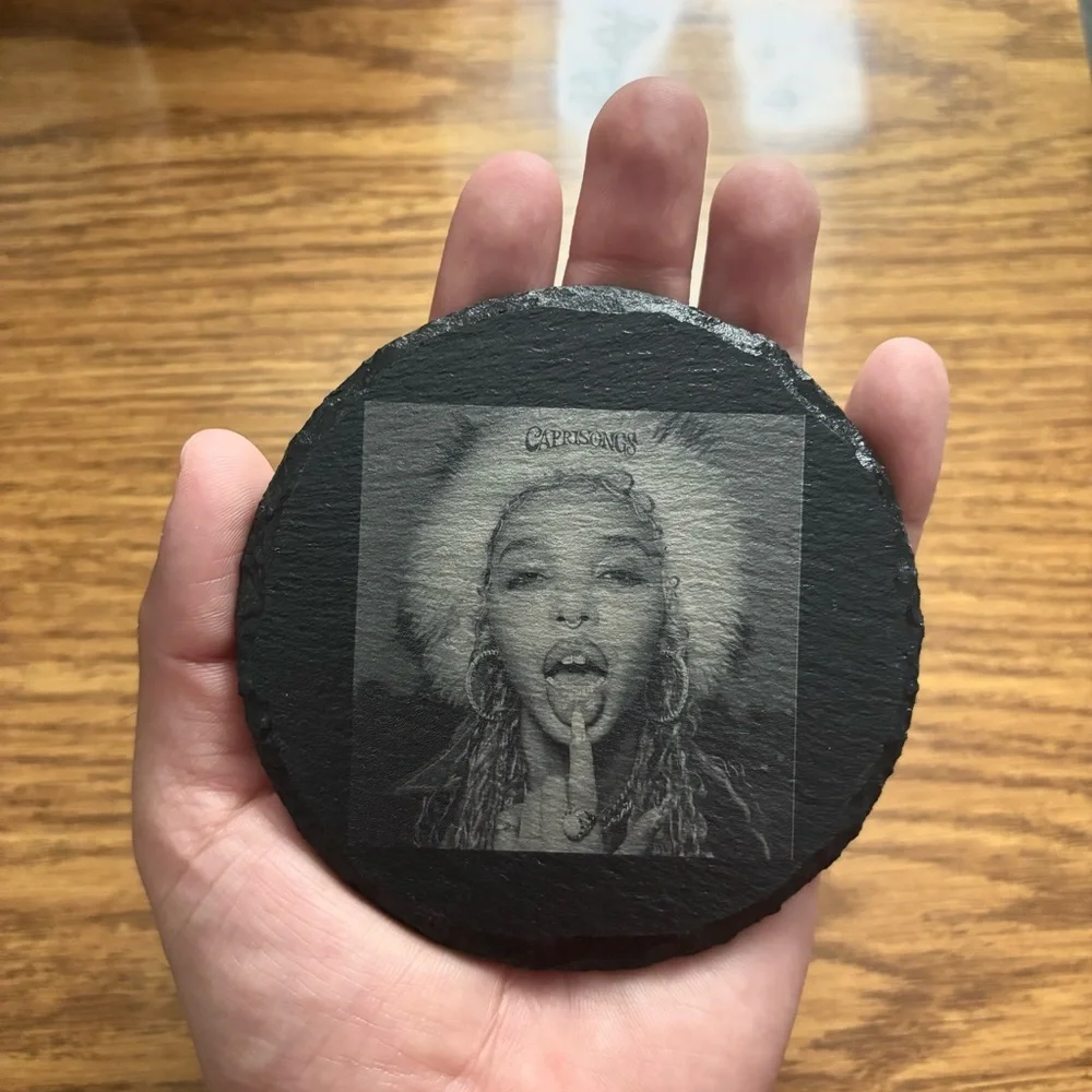 FKA Twigs Caprisongs Album Cover Laser Engraved Slate Coaster